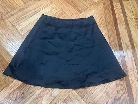 Black satin mini skirt  Women's - M
