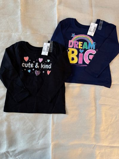 Childrens Place NEW Black and Blue Graphic LS Shirts  -2pcs 18-24 Months