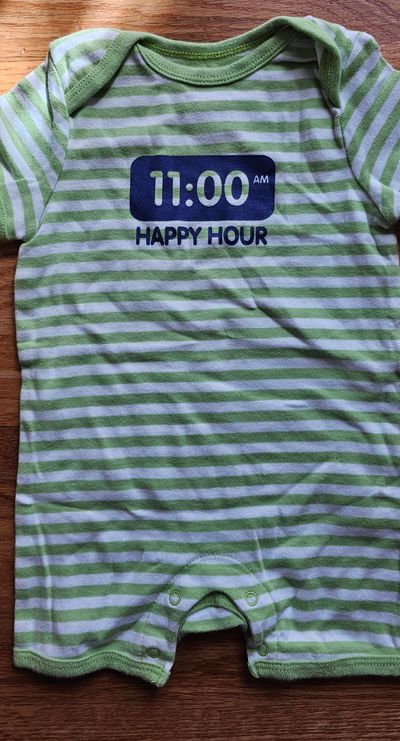 Old Navy great condition boys bodysuit with green and white stripes 3-6 Months