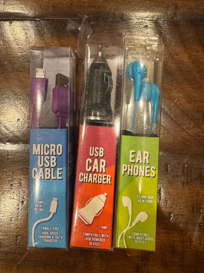 Brand New Chargers and Headphones. Misc colors Brand New Chargers and Headphones. You will receive Misc colors