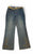 Faded glory Glitter jeans with tan flowers on bottom Women's 14