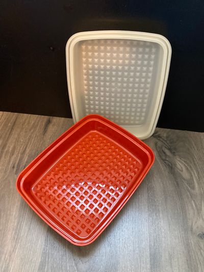 Tupperware meat storage container 9 1/2 inches by 7 1/2 inches