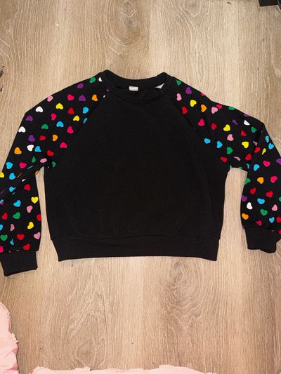 SHEIN Size 9 Heart patterned black sweater