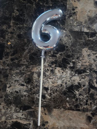 Number 6 plastic cake decor