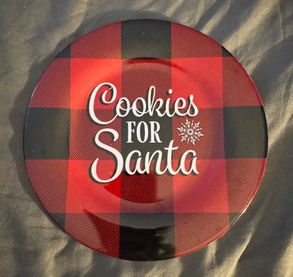 Unkown Red & Black Cookies for Santa Plate