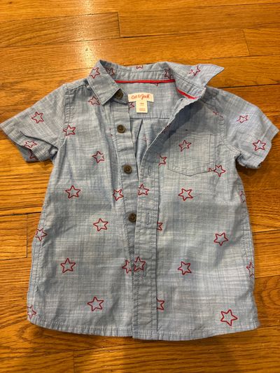 Cat and Jack button-down short sleeve shirt Stars 18 Months