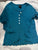 Art Class Teal Long Sleeve Lettuce Hem Top  6T/6