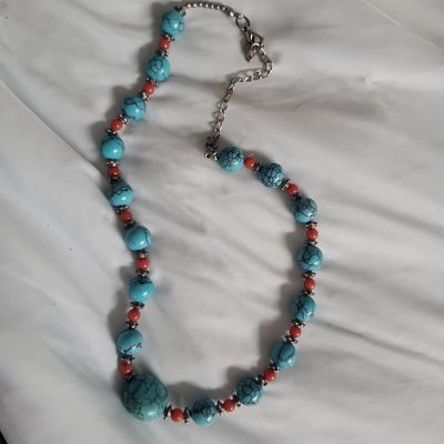 unknown Vintage turquoise stone adjustable necklace
