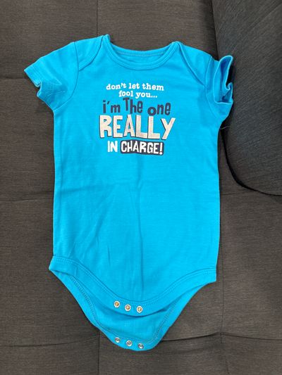 Target Blue short sleeve graphic onesie 18-24 Months