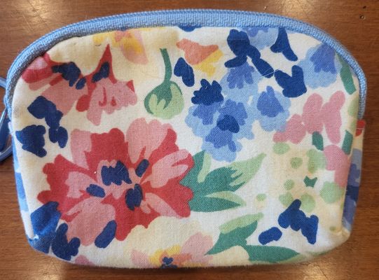 unknown NEW small multi flower bag credit card, coins, gift card zipper