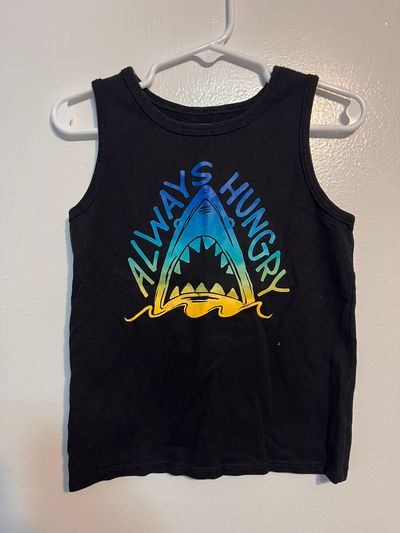 Garanimals Black Shark Tank Top "Always Hungry" 4T