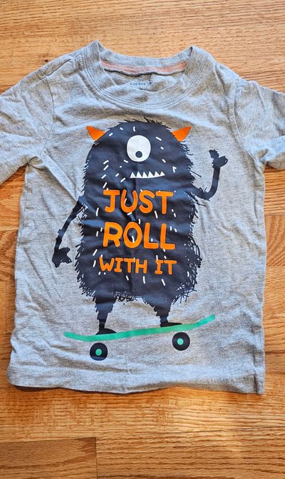 Carter's Like new monster graphic teen w/ Just Roll with It prints 2T