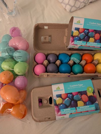 Confetti Easter eggs.. Brand new 2 dozen egg shells filled with confetti made in Mexico