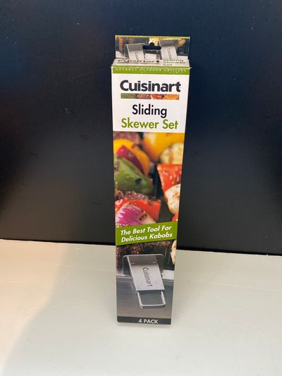 New Cuisinart Sliding Skewer Set For kabobs Set of 4