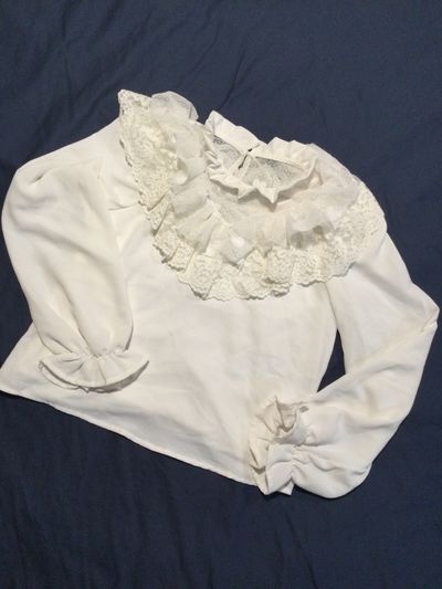 Shein White poet style blouse 7-8