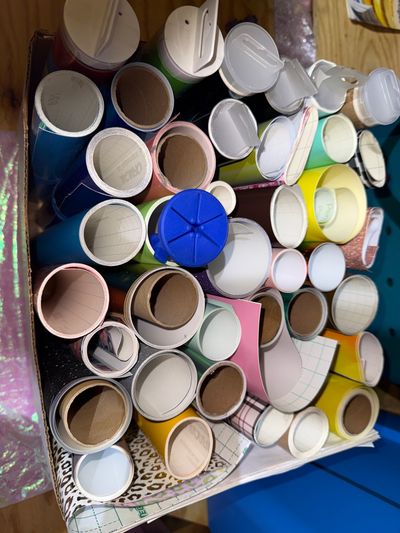 Cricut, oracle, teckwrap Large lot of permanent vinyl rolls- matte, gloss glitter and more