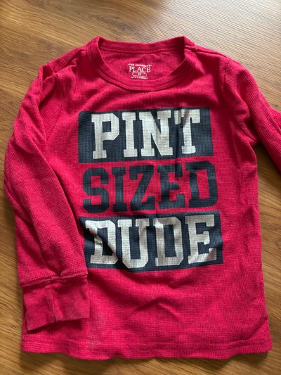 The childrens place Pint sized dude red thermal ls shirt 3T