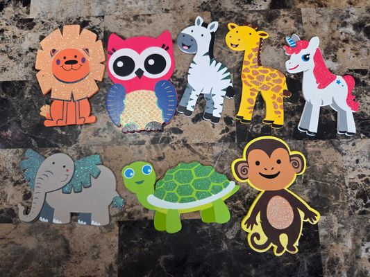 Lot of Painted Animal Wooden Shapes