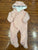 Carters 6mo pink onesie fleece lined jacket bear ear hood 6-9 Months