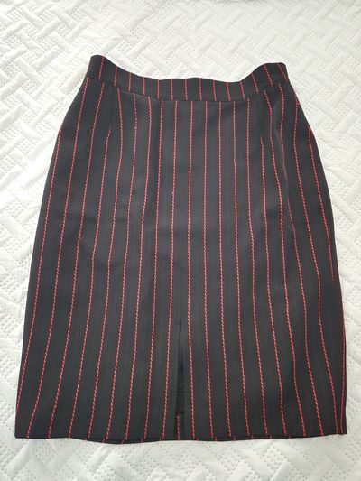 Label Removed Pencil work skirt, red stripe, no label fits XS Women's - XS