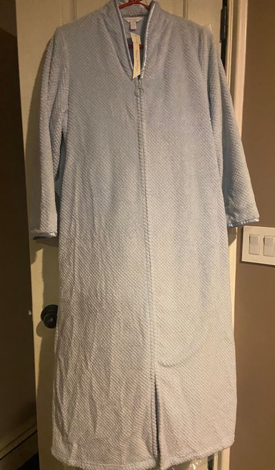 Charter club NEW Womens light blue long zip up robe Women's - M