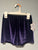 Snowflake Designs retail $24 NEW purple velvet shorts size adult small waist 24-26 inchs in 14-16