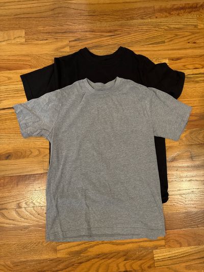 Wonder nation 2pc black & gray s/s knit shirts 14-16