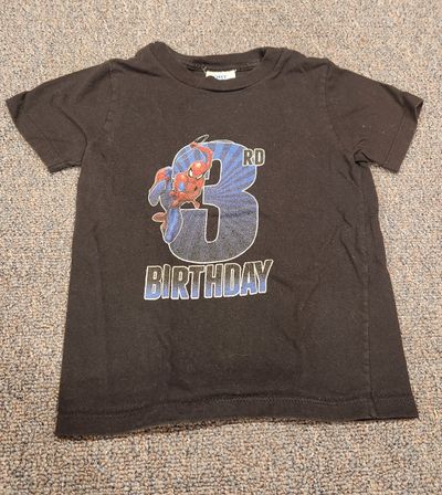 Port & company Spiderman birthday tshirt 3T