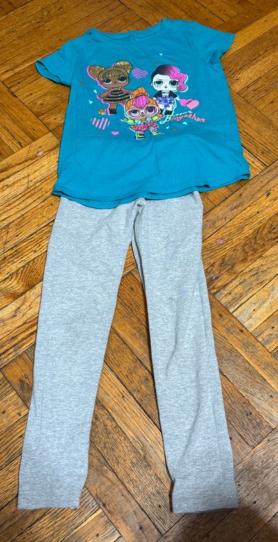 lol shirt old navy leggings 6-7  6T/6
