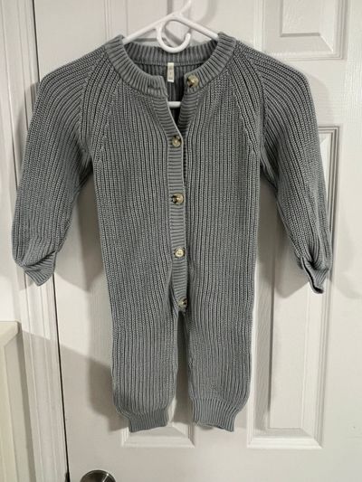Oat Fog color Chunky knit playsuit 2T