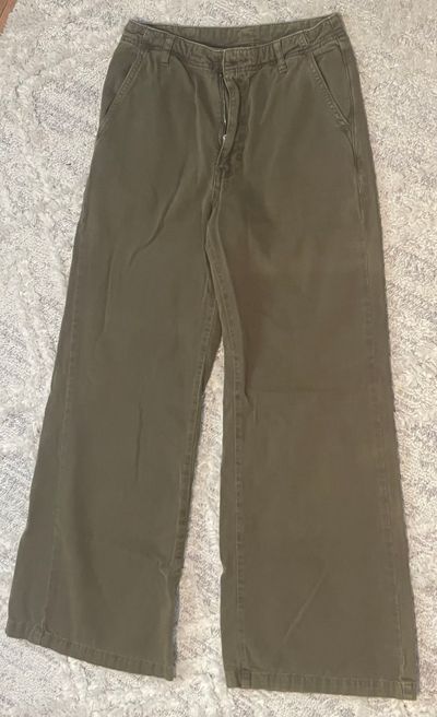 Free People Olive green canvas pants Size 0. Excellent condition. SFPF home Junior XS - 0