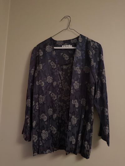 CDC 4 Gray/Black Floral Open Jacket Women's - S