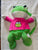 Stuffed Frog backpack Zipper opening on back