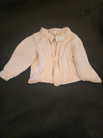 Gymboree pink baby girl cardigan knit construction and lace-like trim 12-18 Months