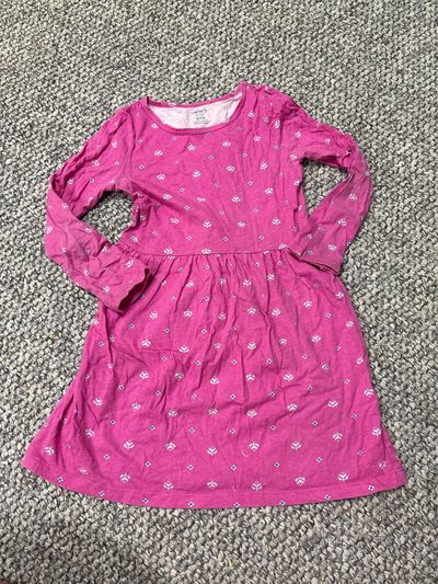 Carters Girls pink dress with pixel florals 7-8