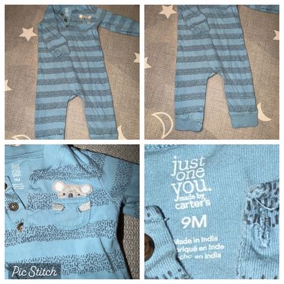 Carters Long sleeve striped one piece outfit 9 Months