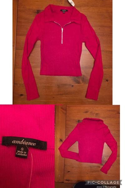 Ambiance NWOT Red long sleeve shirt size small Junior S - 1