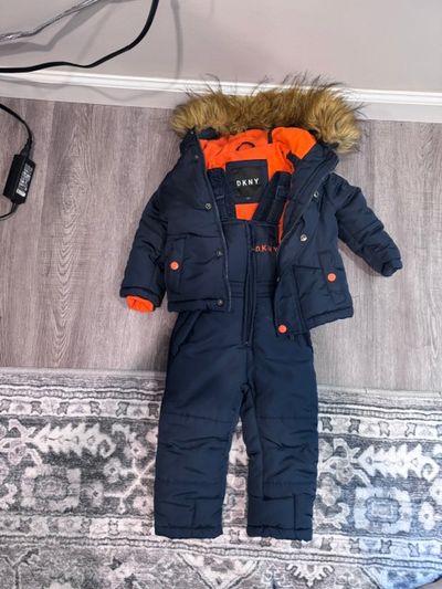 DKNY 18 month snowsuit with coat DKNY 18 month snowsuit with coat- hood with fur 18 Months