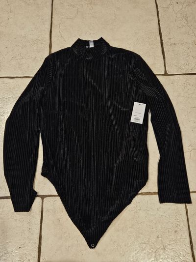 Cara Santana Nine West BNWT Black Ribbed Body Suit Women's - XL