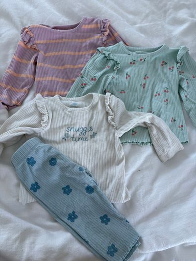 Cloud island 2 Outfits and 1 shirt 12 Months