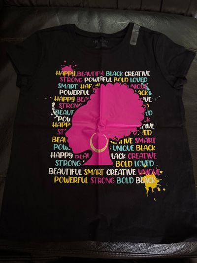 Childrens Place NEW- Black Graphic Tshirt 7-8