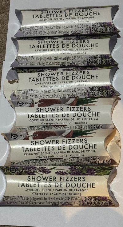6 new boxes of shower fizzers. Some boxes damaged 6 new boxes of shower fizzers. Some boxes damaged