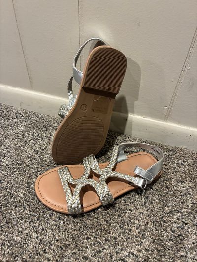 Silver staple sandal Worn once, like new. Silver straps sandal 11 (Lil' Kid)
