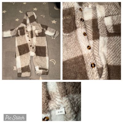 Button down Winter footie onesie outerwear 6-9 Months