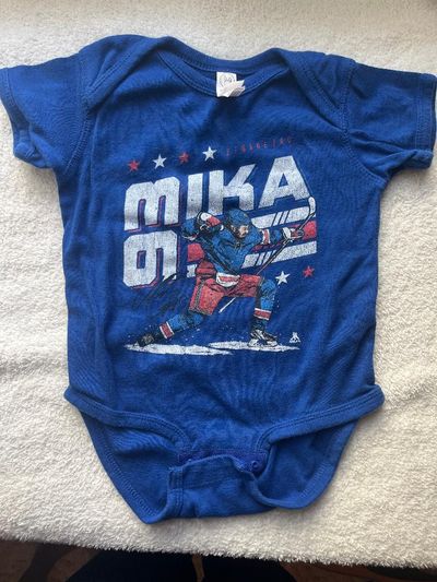 Mika Zibanejad baby onesie Size 18 months.  SFPF home  Great for a NY Rangers fan! 18 Months