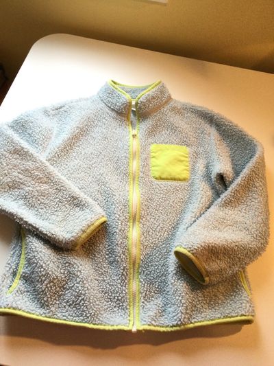 Cat n Jack size M Blue n lime fuzzy jacket 7-8