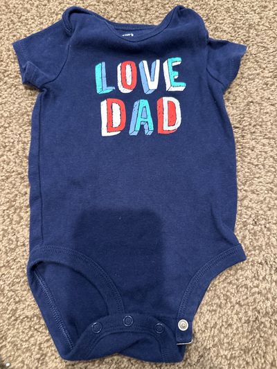 Carters Navy love Dad short sleeve onesie top  6 Months