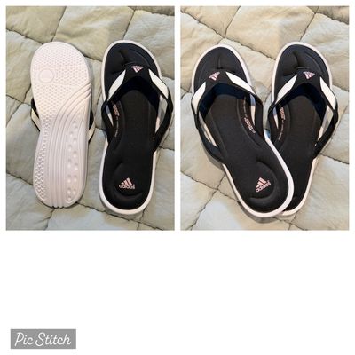 Adidas Slides black white and pink 10 (Adult)