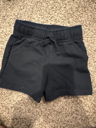 Cat and Jack fleece black shorts With drawstring 12 Months