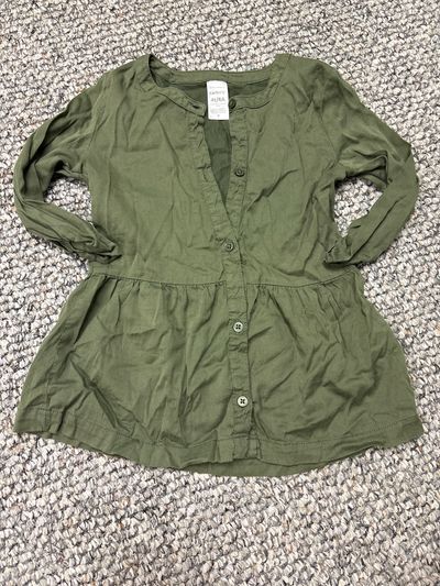 Carters Olive green button tunic 4T
